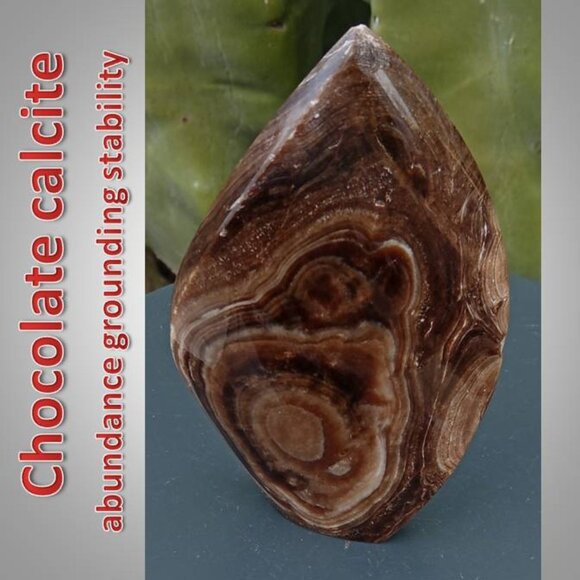 chocolate calcite FLAME crystal rock stone 02 ABUNDANCE grounding